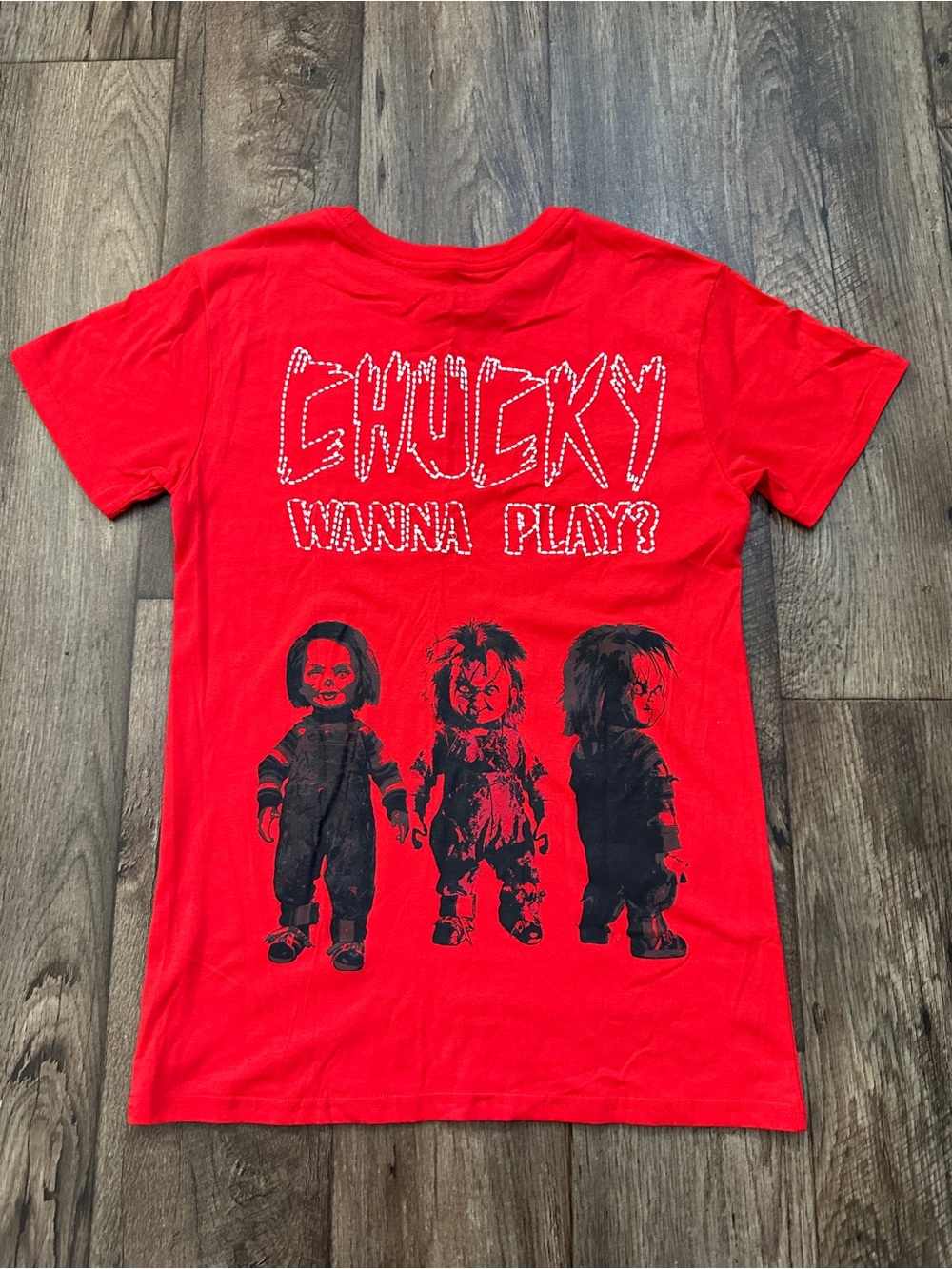 Chucky Wanna Play? Graphic T-Shirt Women’s Size M Red